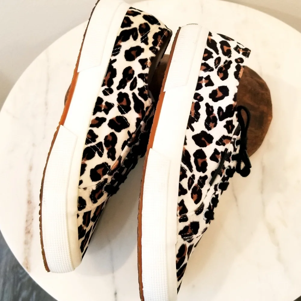 Superga Animal Print Cheetah Print Velour Velvet Sneakers - Picture 7 of 16